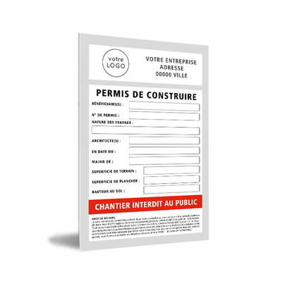 PERMIS DE CONSTRUIRE 80 x 120 à personnaliser en ligne